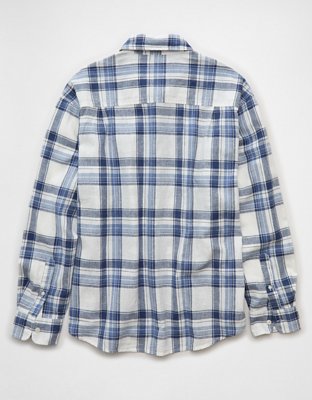 AE Relaxed Fit Linen-Blend Button-Up Shirt