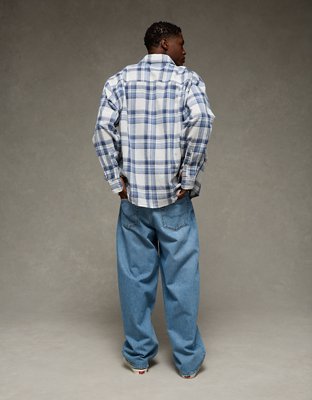 AE Relaxed Fit Linen-Blend Button-Up Shirt