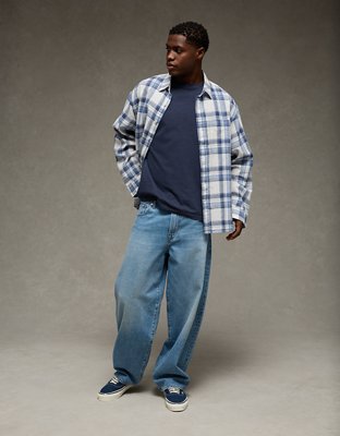 AE Relaxed Fit Linen-Blend Button-Up Shirt