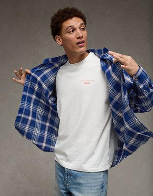AE Relaxed Fit Linen-Blend Button-Up Shirt