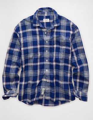 AE Relaxed Fit Linen-Blend Button-Up Shirt