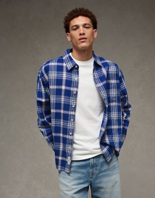 AE Relaxed Fit Linen-Blend Button-Up Shirt