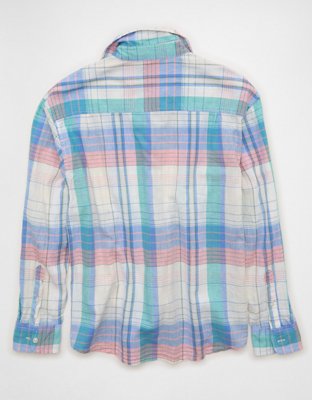 AE Relaxed Fit Linen-Blend Button-Up Shirt
