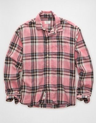 AE Relaxed Fit Linen-Blend Button-Up Shirt