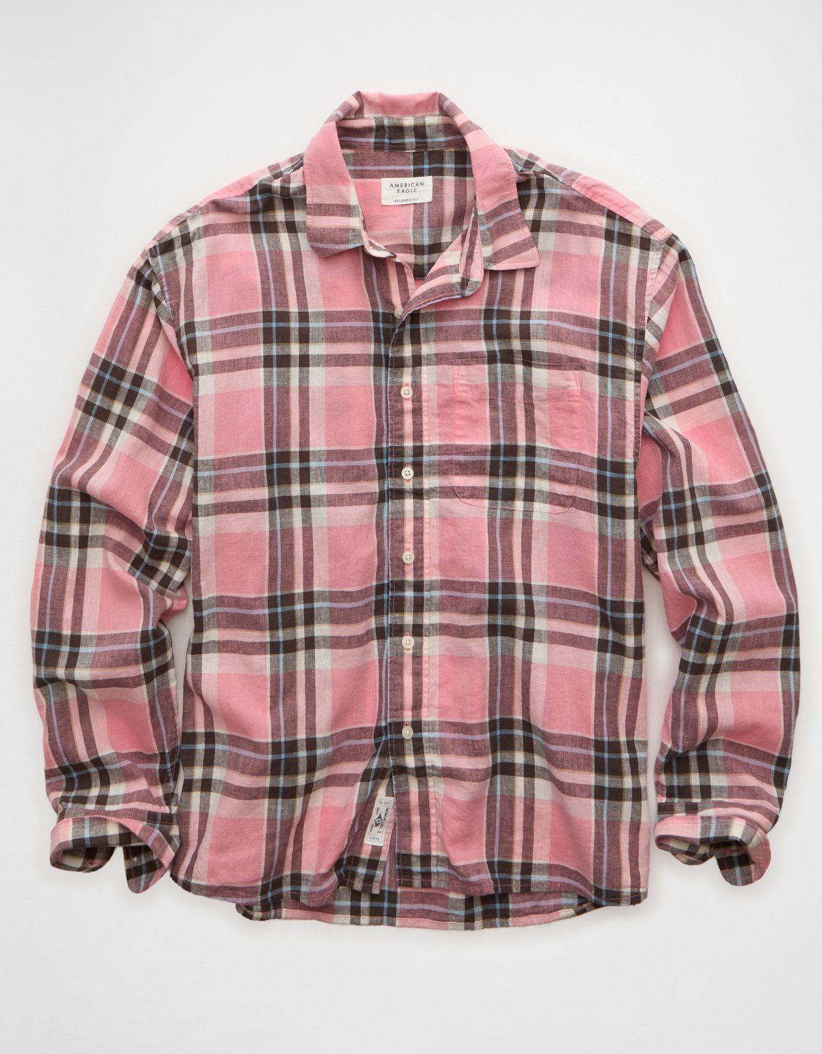 AE Relaxed Fit Linen-Blend Button-Up Shirt - image 3
