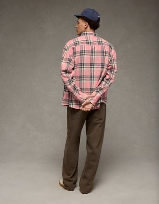 AE Relaxed Fit Linen-Blend Button-Up Shirt