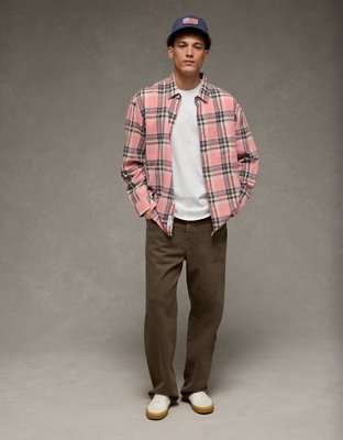 AE Relaxed Fit Linen-Blend Button-Up Shirt