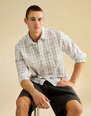 AE Standard Fit Poplin Button-Up Shirt
