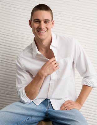 AE Everyday Poplin Button-Up Shirt from American Eagle - $54.95