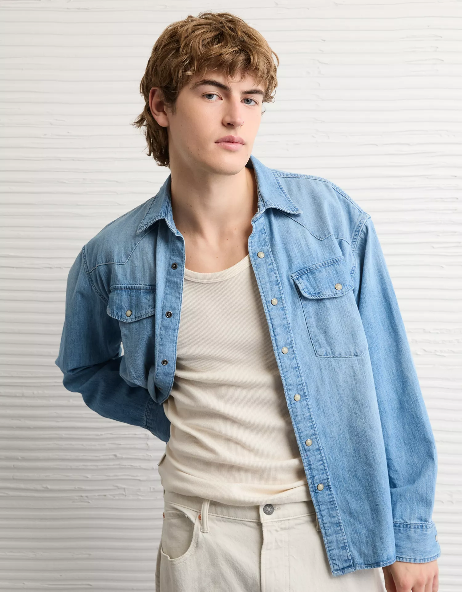 AE Relaxed Fit Western Denim Shirt