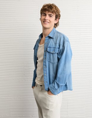 AE Relaxed Fit Western Denim Shirt