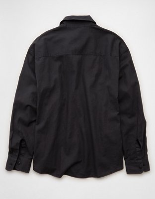 AE Relaxed Fit Linen-Blend Button-Up Shirt