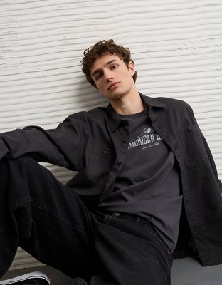 AE Relaxed Fit Linen-Blend Button-Up Shirt