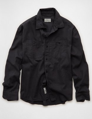 AE Relaxed Fit Linen-Blend Button-Up Shirt