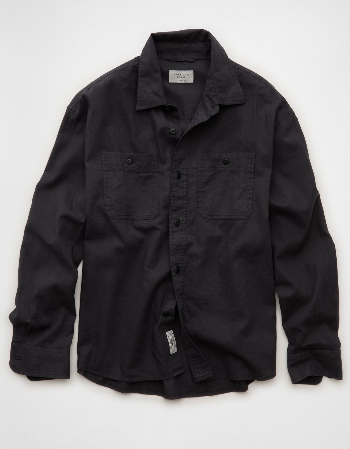 AE Relaxed Fit Linen-Blend Button-Up Shirt - image 3