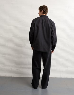 AE Relaxed Fit Linen-Blend Button-Up Shirt