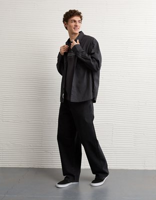 AE Relaxed Fit Linen-Blend Button-Up Shirt