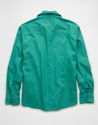 AE Relaxed Fit Linen-Blend Button-Up Shirt