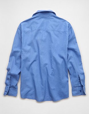 AE Relaxed Fit Linen-Blend Button-Up Shirt