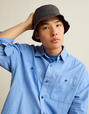 AE Relaxed Fit Linen-Blend Button-Up Shirt