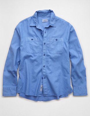 AE Relaxed Fit Linen-Blend Button-Up Shirt