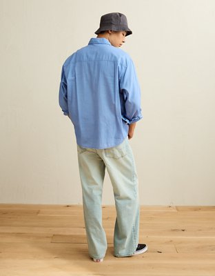 AE Relaxed Fit Linen-Blend Button-Up Shirt