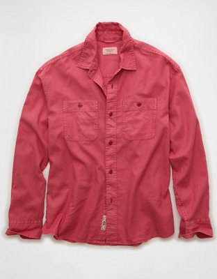 AE Relaxed Fit Linen-Blend Button-Up Shirt