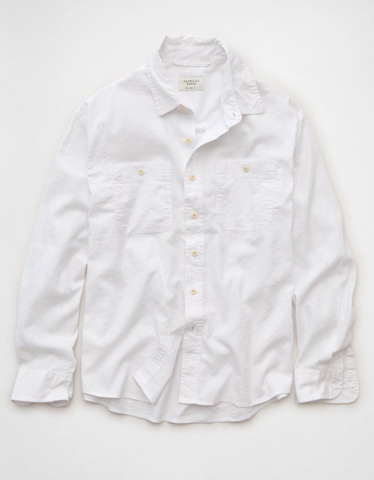 AE Relaxed Fit Linen-Blend Button-Up Shirt - image 4