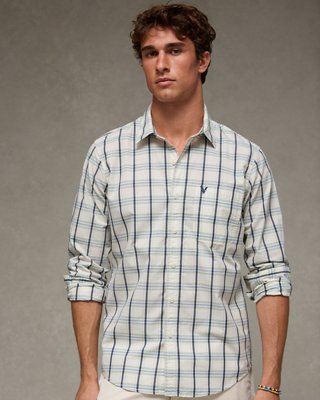 AE Slim Poplin Button-Up Shirt from American Eagle - $51.96