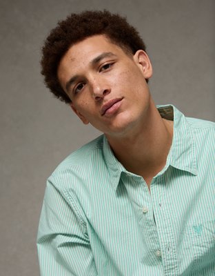 AE Slim Poplin Button-Up Shirt
