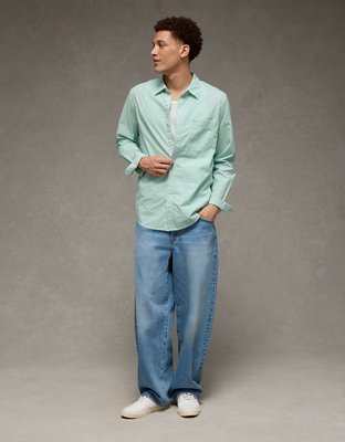 AE Slim Poplin Button-Up Shirt