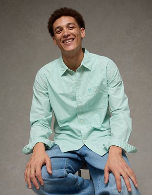 AE Slim Poplin Button-Up Shirt