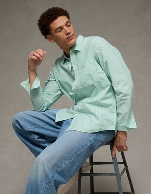 AE Slim Poplin Button-Up Shirt