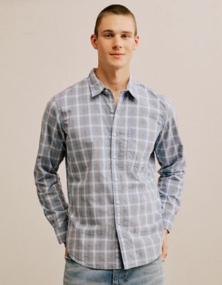 AE Slim Poplin Button-Up Shirt