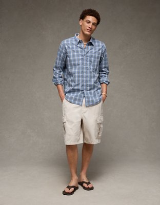 AE Slim Poplin Button-Up Shirt
