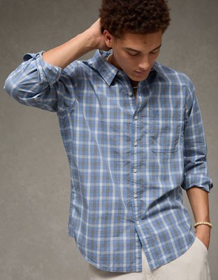 AE Slim Poplin Button-Up Shirt