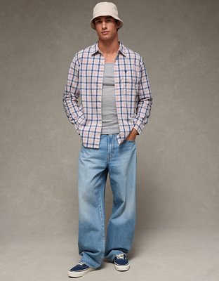 AE Slim Poplin Button-Up Shirt