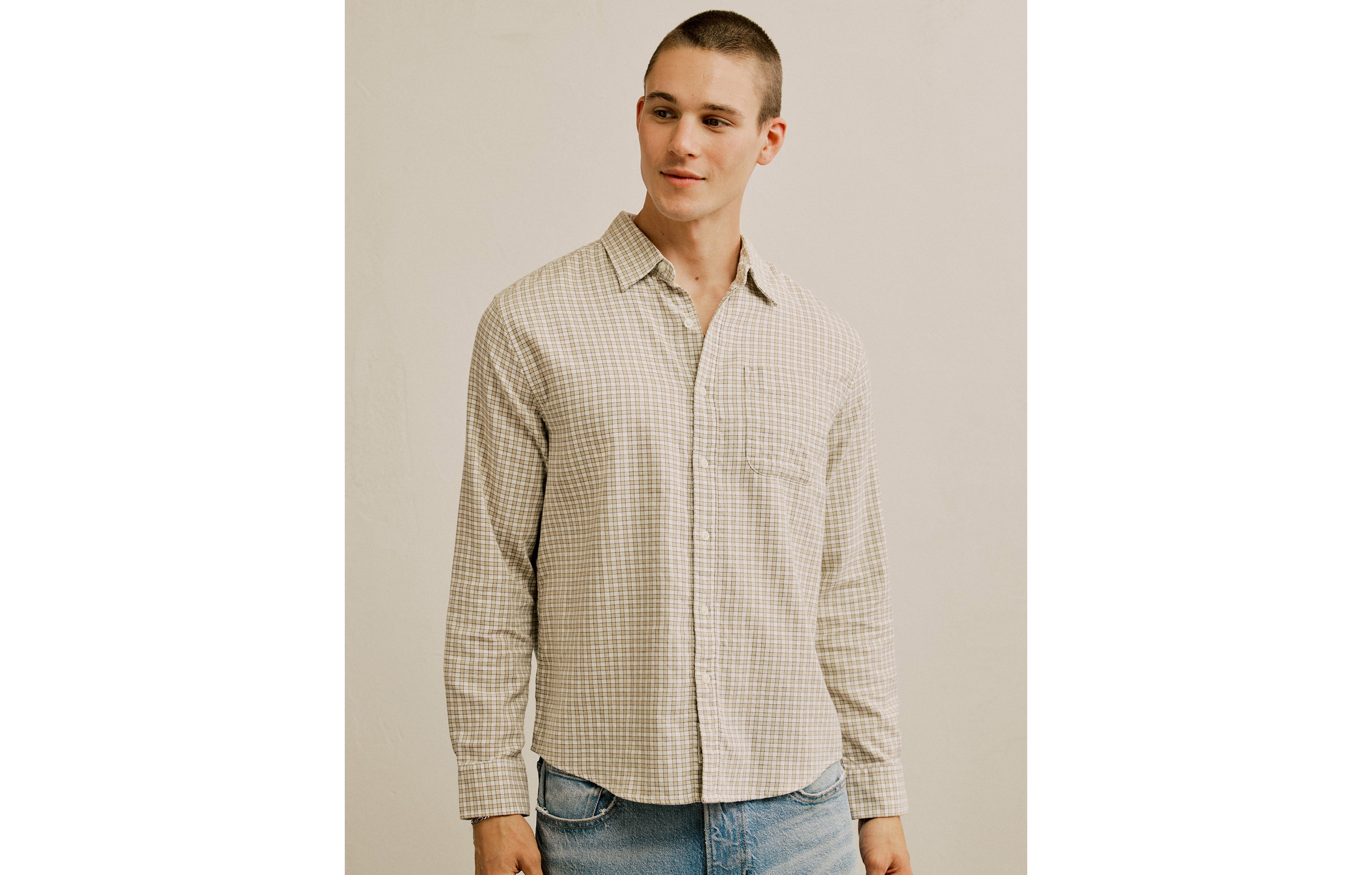 AE Standard Fit Poplin Button-Up Shirt