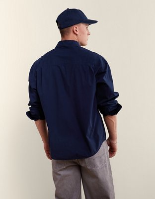 AE Relaxed Fit Poplin Button-Up Shirt