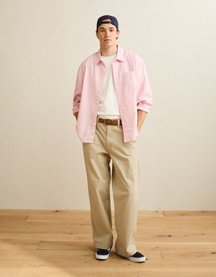 AE Relaxed Fit Poplin Button-Up Shirt