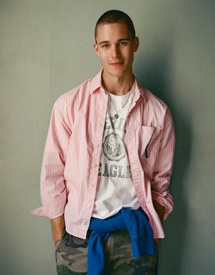 AE Relaxed Fit Poplin Button-Up Shirt