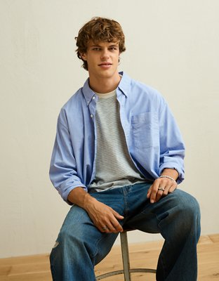 AE Relaxed Fit Oxford Button-Up Shirt