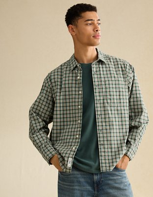 AE Relaxed Fit Poplin Button-Up Shirt