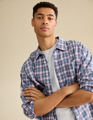 AE Relaxed Fit Poplin Button-Up Shirt