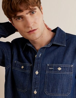 AE Standard Fit Denim Button-Up Shirt