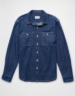 AE Standard Fit Denim Button-Up Shirt