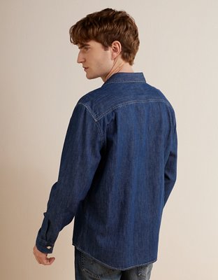 AE Standard Fit Denim Button-Up Shirt