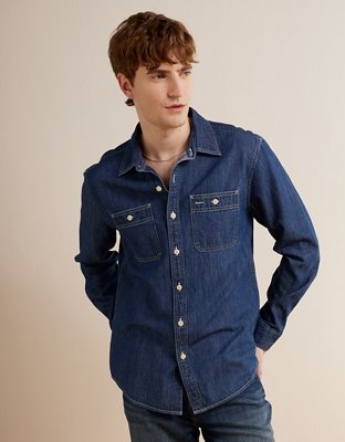 AE Standard Fit Denim Button-Up Shirt
