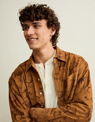 AE Relaxed Fit Corduroy Button-Up Shirt