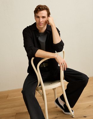 AE Standard Fit Twill Button-Up Shirt